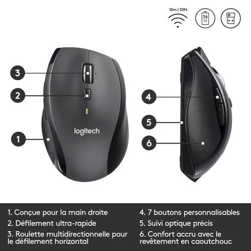 Souris - Sans Fil - M705 Marathon - Gris