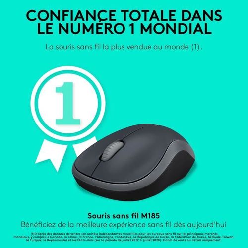 Souris - Sans Fil - M185 - Gris - Ambidextre