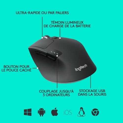 Souris - Sans Fil - M720 Triathlon - Noir