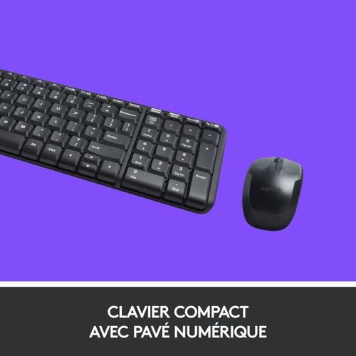 Ensemble Clavier Souris Mk220 - Azerty - Sans Fil