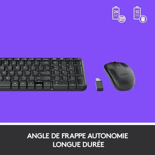 Ensemble Clavier Souris Mk220 - Azerty - Sans Fil