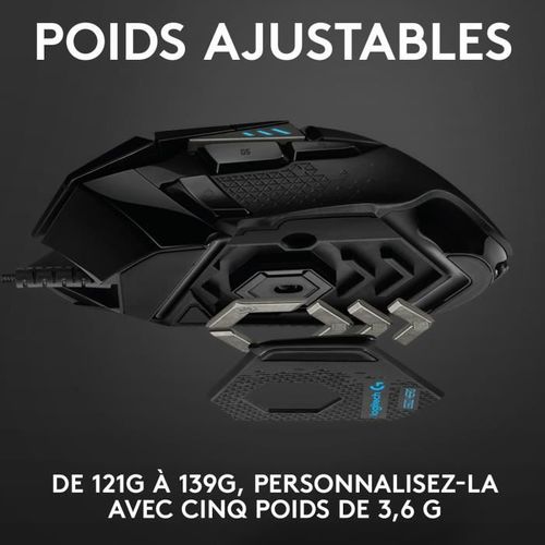 Souris Gamer - Filaire - G502 Hero - Noir