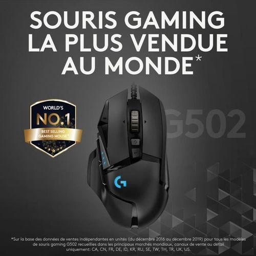 Souris Gamer - Filaire - G502 Hero - Noir