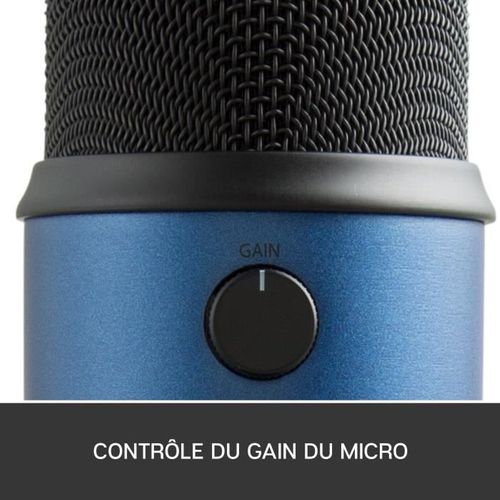 Microphone USB - Blue Yeti - Pour Enregistrement, Streaming, Gaming, Podcast Sur PC Ou Mac - Bleu