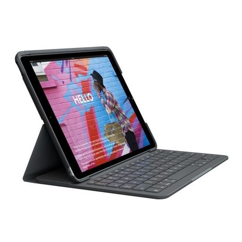 Etui Clavier - Slim Folio - Azerty - Pour iPad 10.2 (7e, 8e, 9e Génération) - Gris