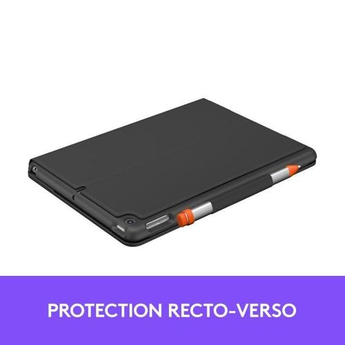 Etui Clavier - Slim Folio - Azerty - Pour iPad 10.2 (7e, 8e, 9e Génération) - Gris