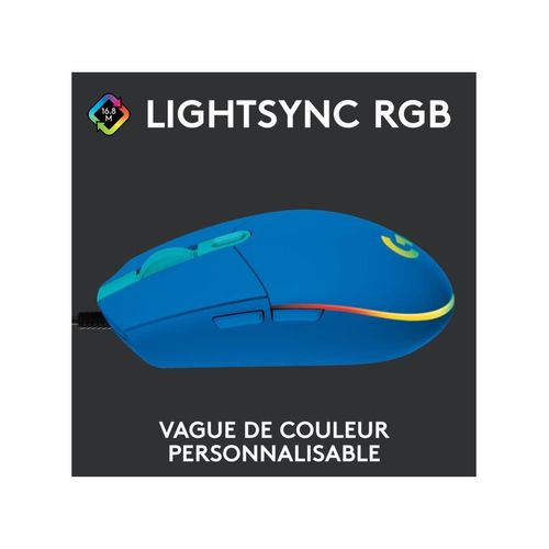 Souris Gaming Filaire G203 Lightsync Bleu
