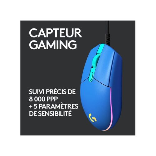 Souris Gaming Filaire G203 Lightsync Bleu