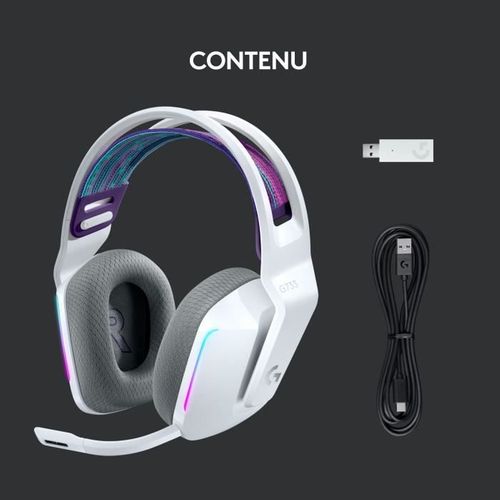 Casque Gamer - Sans Fil - G733 Lightspeed - Ps5, PS4, PC, Mac - Blanc