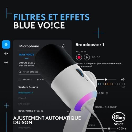 Microphone Logitech G Yeti Gx Gaming Rvb Dynamique Avec Lightsync Pour PC/mac - Blanc