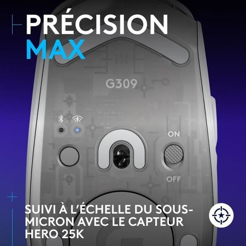 Souris Gamer - Sans Fil - Logitech G - G309 - Blanc