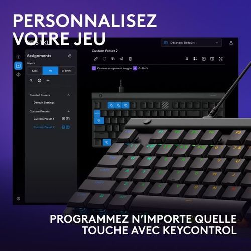 Clavier Gamer - Filaire - Logitech G - G515 Tkl -  Mécanique - Rgb - Azerty - Noir