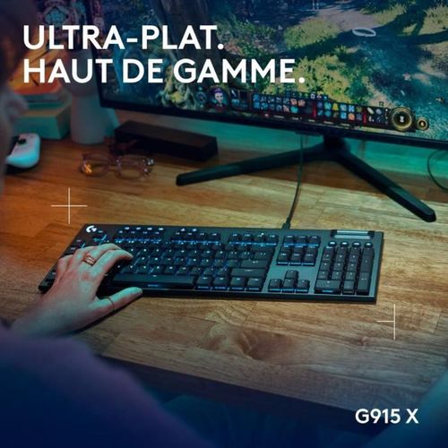 Clavier Gamer - Filaire - Logitech G - G915 X - Switch Tactile - Azerty - Noir