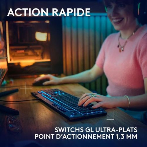 Clavier Gamer - Filaire - Logitech G - G915 X - Switch Tactile - Azerty - Noir
