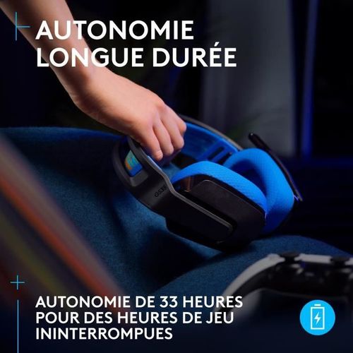 Casque Gamer - Sans Fil - Logitech G - G535 Lightspeed - PC Et Ps5 - Noir/bleu
