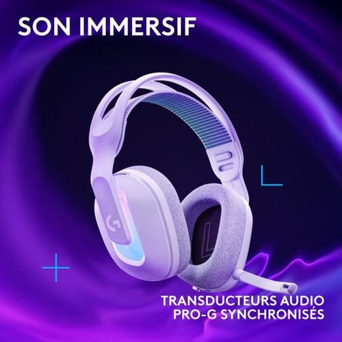 G522 Lightspeed Casque Gaming Sans Fil Blanc — Bluetooth 5.3, 70h Autonomie