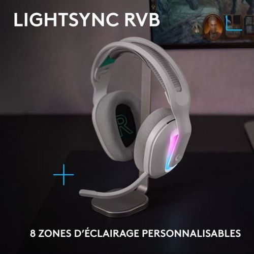 G522 Lightspeed Casque Gaming Sans Fil Blanc — Bluetooth 5.3, 70h Autonomie