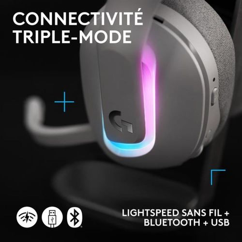 G522 Lightspeed Casque Gaming Sans Fil Blanc — Bluetooth 5.3, 70h Autonomie