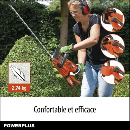 Taille-haie Sans Fil 40 V - Lame Double 670 Mm, Coupe 22 Mm, Léger 2,77 Kg