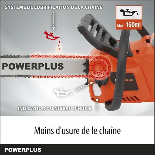 Powerplus Tronçonneuse à Batterie Powdpg7576 - 40 V - Guide De 350 Mm - Sans Batterie Ni Chargeur