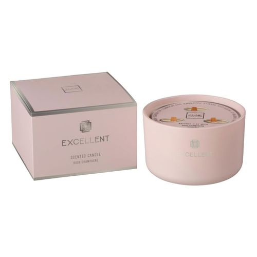 Bougie Parfumée En Verre "excellent" 13cm Rose Champagne Pâle