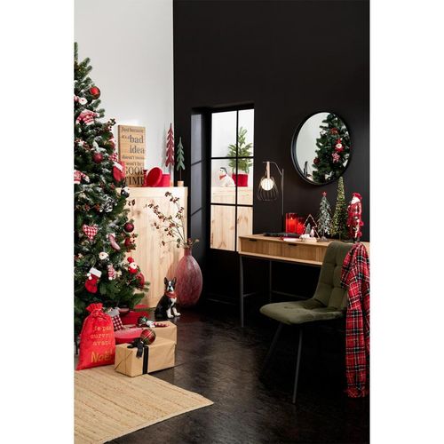 Miroir Mural Rond Design "bord Métal" 60cm Noir