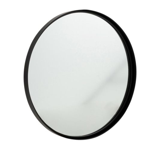 Miroir Mural Rond Design "bord Métal" 60cm Noir