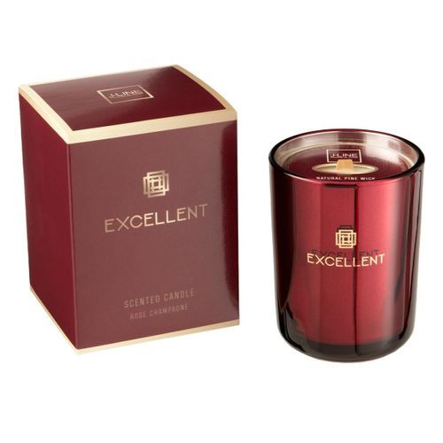 Bougie Parfumée "excellent" 14cm Rose Champagne Rouge