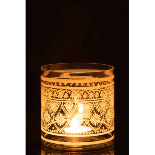 Photophore Design "verre Motifs" 16cm Transparent