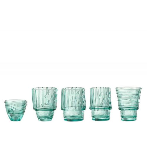 Lot De 4 Verres Design "poisson" 36cm Bleu Azur