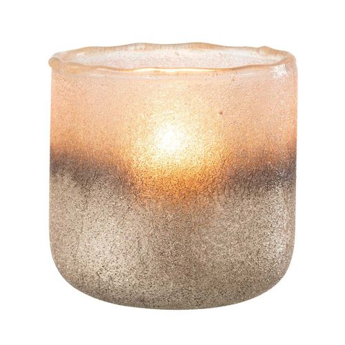 Photophore Design En Verre "camille" 14cm Rose