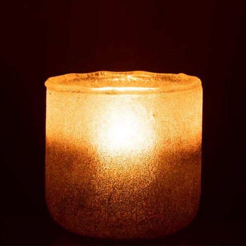 Photophore Design En Verre "camille" 14cm Rose