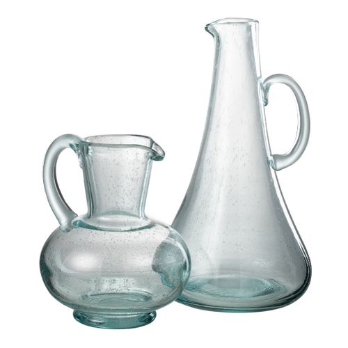 Carafe Design En Verre "thelma" 34cm Bleu