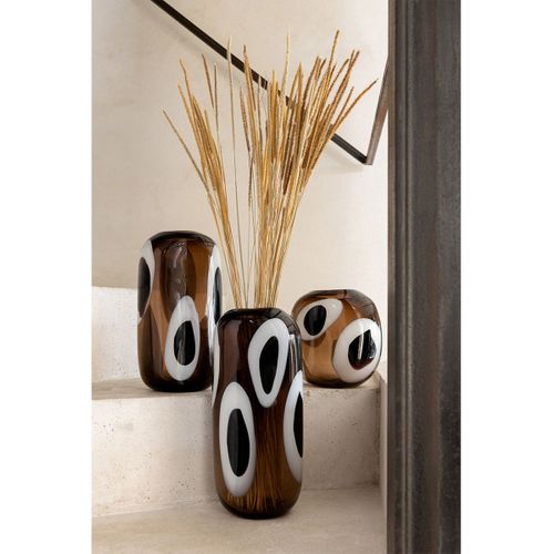 Vase Design En Verre "izzy" 37cm Marron