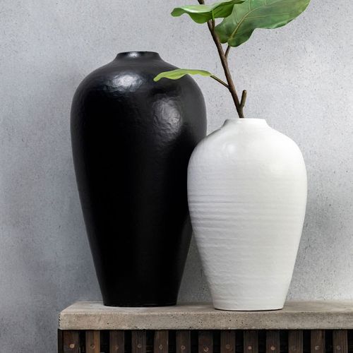 Vase Déco Poterie "ying" 35cm Blanc