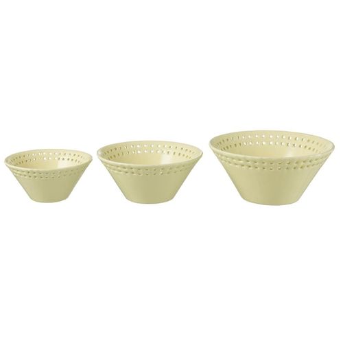 Lot De 3 Coupelles En Céramique "vercer" 19cm Jaune