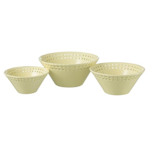 Lot De 3 Coupelles En Céramique "vercer" 19cm Jaune