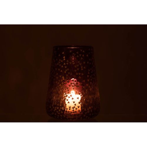 Photophore Chouette Fonte Et Pâte De Verre - Lampe Déco Bougeoir