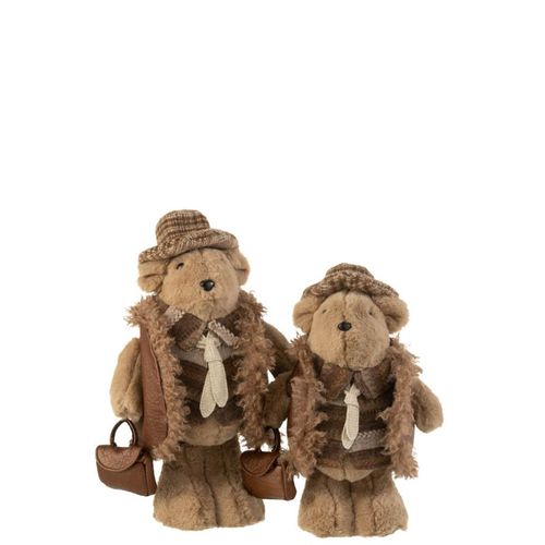 Figurine vintage ours brun pêcheur/Décoration de cabane/Ours