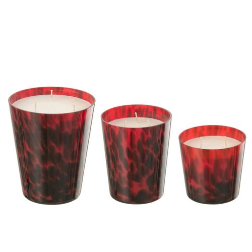 Bougie Parfumée "noa" 16cm Bois De Santal Rouge