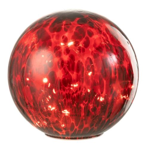 Boule LED En Verre Tacheté "preston" 20cm Rouge