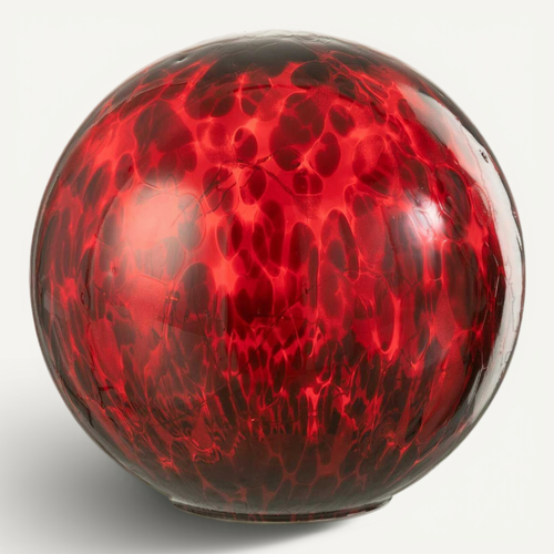 Boule LED En Verre Tacheté "preston" 20cm Rouge