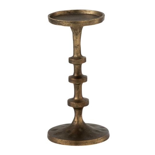 Bougeoir Effet Bronze - Style Nénuphar - Porte-chandelle En Métal - Neuf