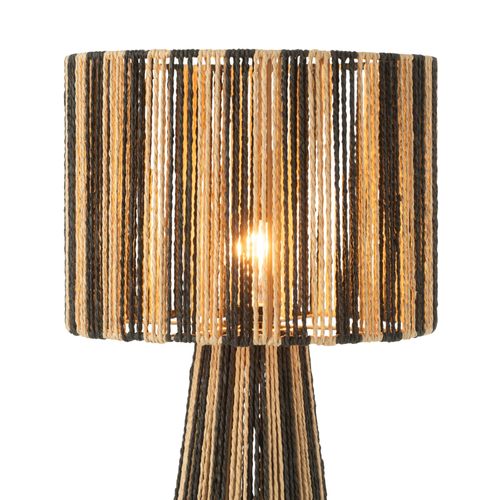 Lampe À Poser Rayures "cordes" 69cm Naturel et Noir