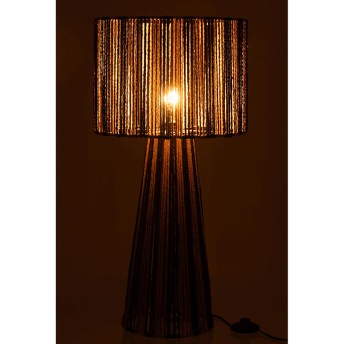 Lampe À Poser Rayures "cordes" 69cm Naturel et Noir