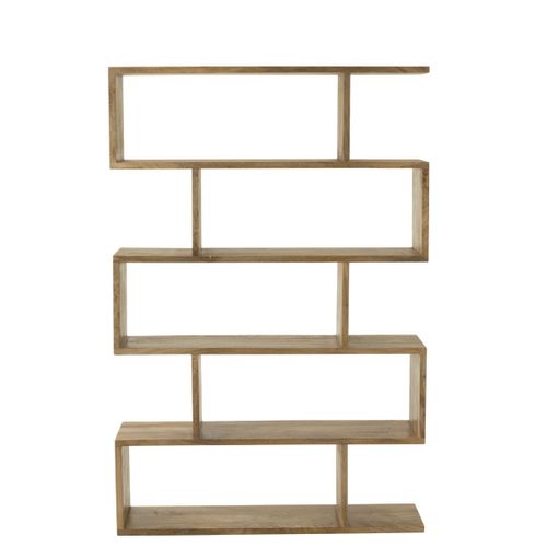 Bibliothèque En Bois "lattes Verticales" 180cm Naturel