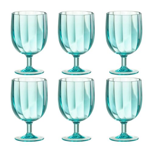 Lot De 6 Verres à Vin Réutilisable "plastique" 31cl Bleu