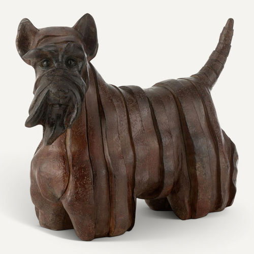 Statuette Chien Terrier "ecossais" 29cm Marron