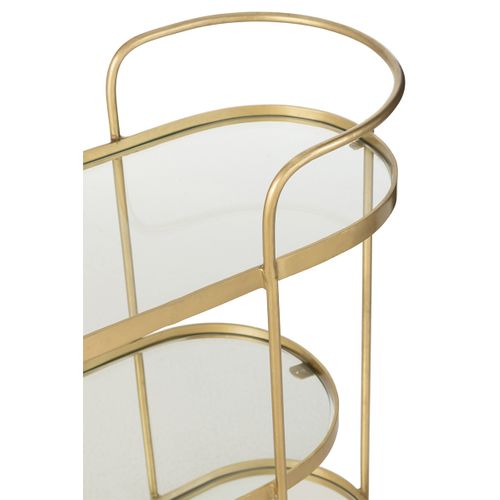 Desserte 3 Niveaux Design "leanor" 84cm Doré