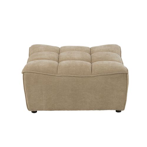 Pouf Déhoussable avec Billes, Rectangulaire, Velours Côtelé Rouge